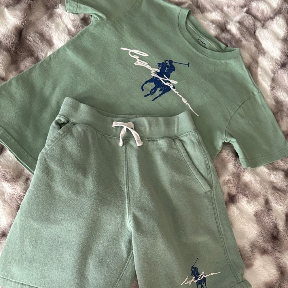 Mint Green Polo Ralph Lauren T-Shirt and Shorts Set